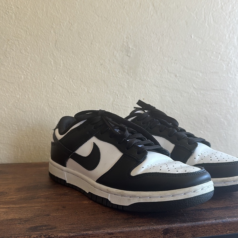 White/Black Nike Dunk Lows - Picture 2 of 5